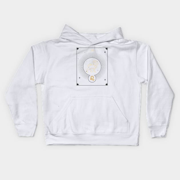 Leo | Astrology Zodiac Sign Design Kids Hoodie by The Witch's Life